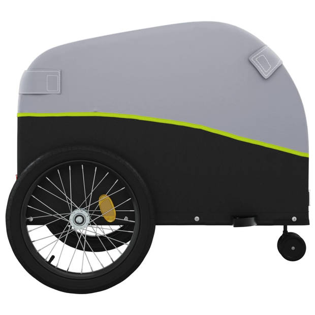 vidaXL Fietstrailer 45 kg ijzer zwart en groen