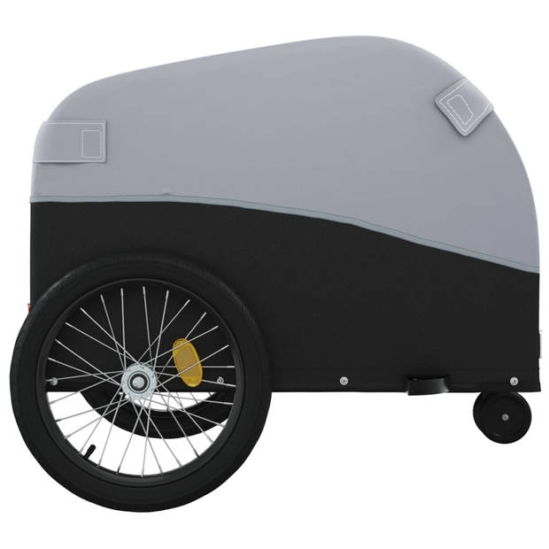 vidaXL Fietstrailer 30 kg ijzer zwart en grijs