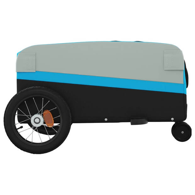 vidaXL Fietstrailer 30 kg ijzer zwart en blauw