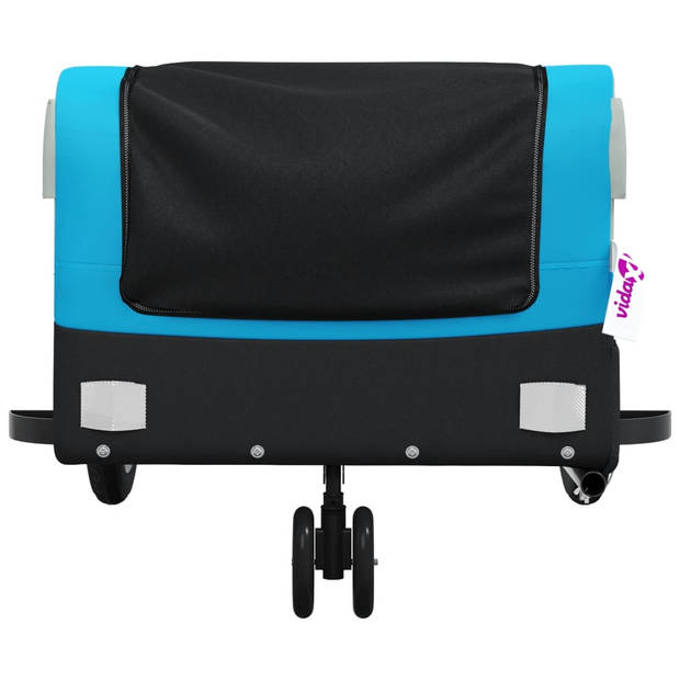 vidaXL Fietstrailer 30 kg ijzer zwart en blauw