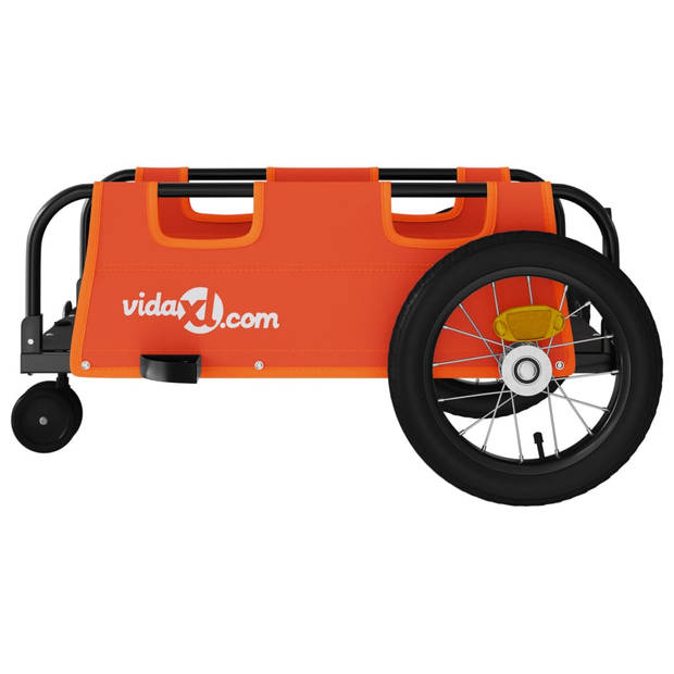 vidaXL Fietstrailer oxford stof en ijzer oranje