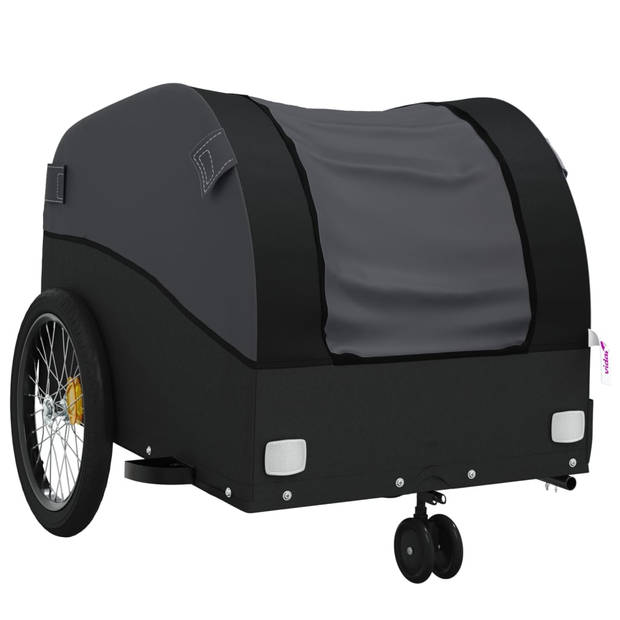 vidaXL Fietstrailer 30 kg ijzer zwart