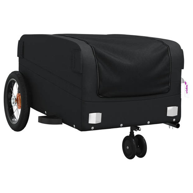 vidaXL Fietstrailer 30 kg ijzer zwart