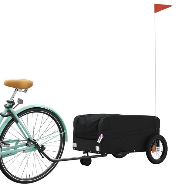 vidaXL Fietstrailer 30 kg ijzer zwart