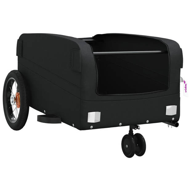 vidaXL Fietstrailer 30 kg ijzer zwart