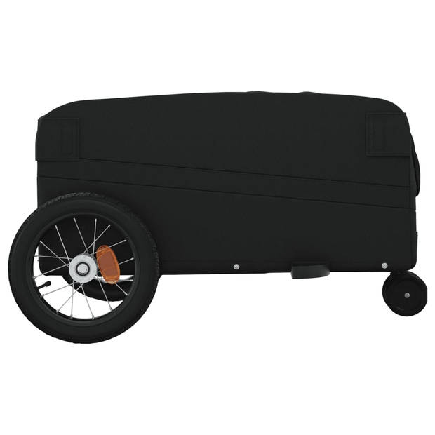 vidaXL Fietstrailer 30 kg ijzer zwart