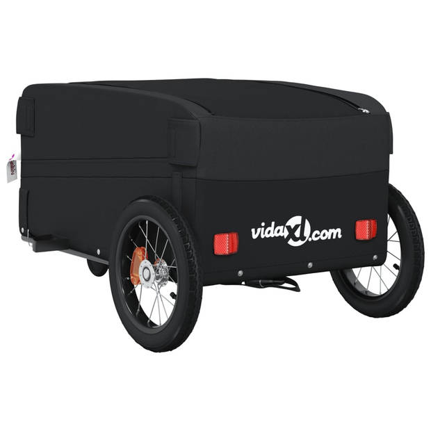 vidaXL Fietstrailer 30 kg ijzer zwart