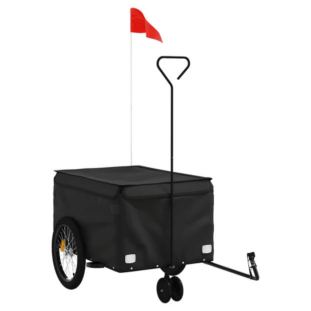 vidaXL Fietstrailer 30 kg ijzer zwart