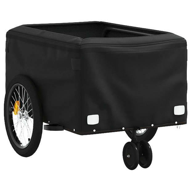 vidaXL Fietstrailer 30 kg ijzer zwart