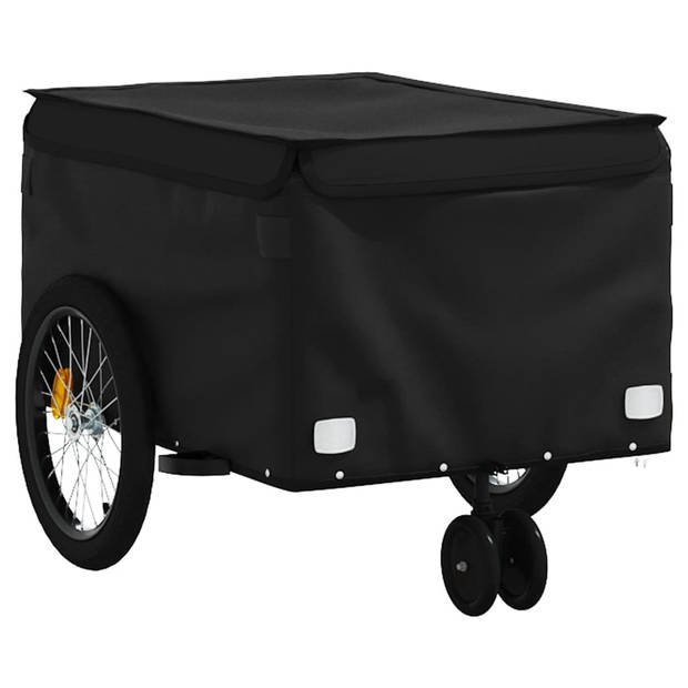 vidaXL Fietstrailer 30 kg ijzer zwart