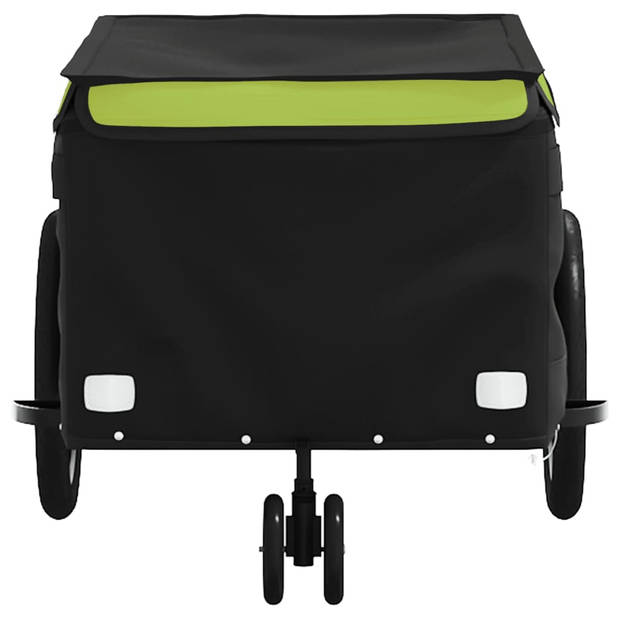 vidaXL Fietstrailer 30 kg ijzer zwart en groen