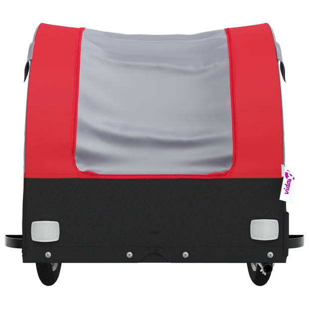 vidaXL Fietstrailer 30 kg ijzer zwart en rood