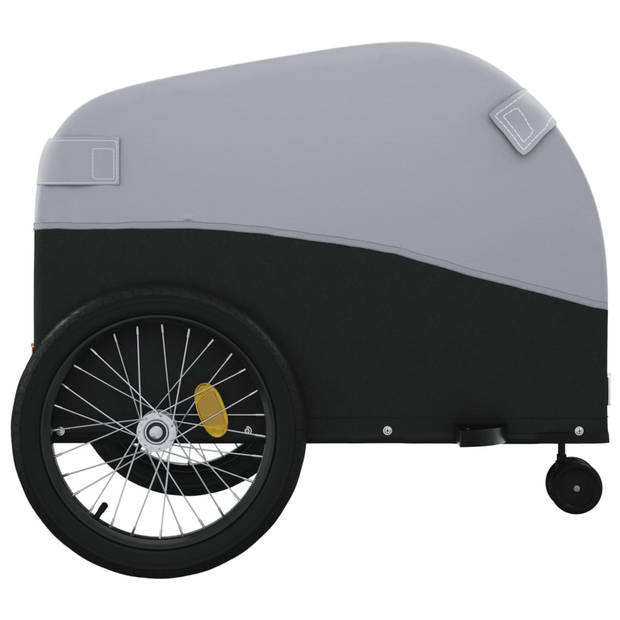 vidaXL Fietstrailer 45 kg ijzer zwart en grijs