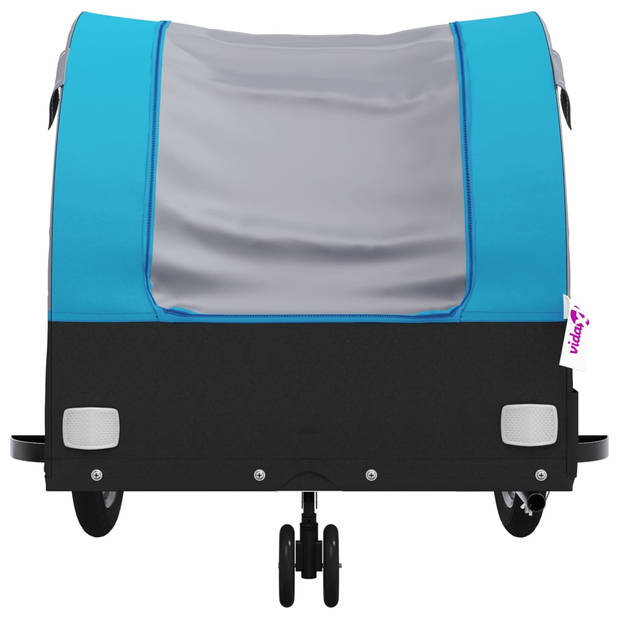 vidaXL Fietstrailer 30 kg ijzer zwart en blauw