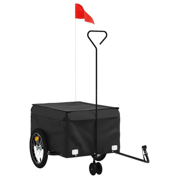 vidaXL Fietstrailer 45 kg ijzer zwart