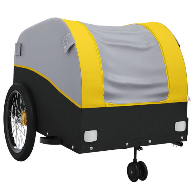 vidaXL Fietstrailer 45 kg ijzer zwart en geel