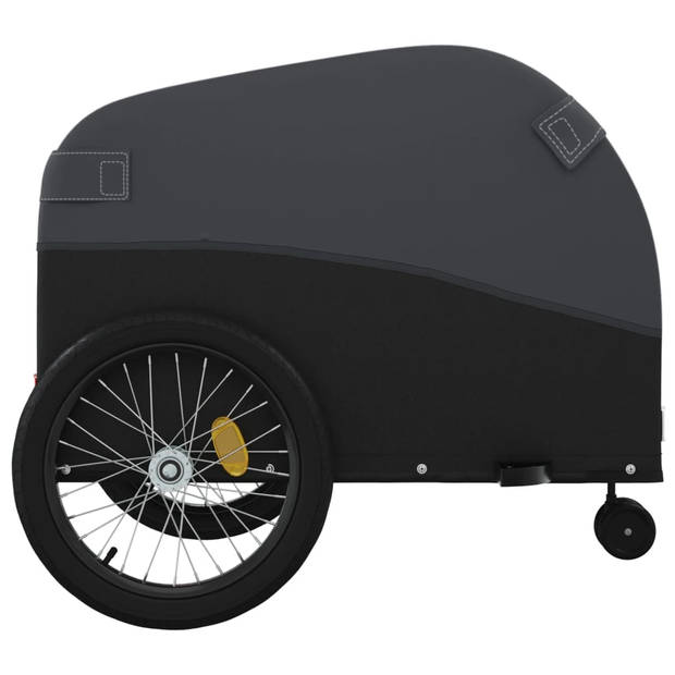 vidaXL Fietstrailer 45 kg ijzer zwart