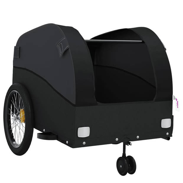 vidaXL Fietstrailer 45 kg ijzer zwart