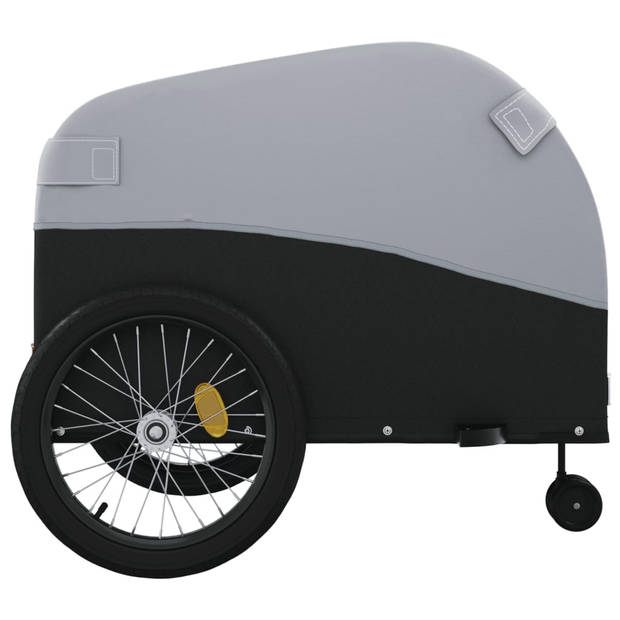 vidaXL Fietstrailer 45 kg ijzer zwart en grijs