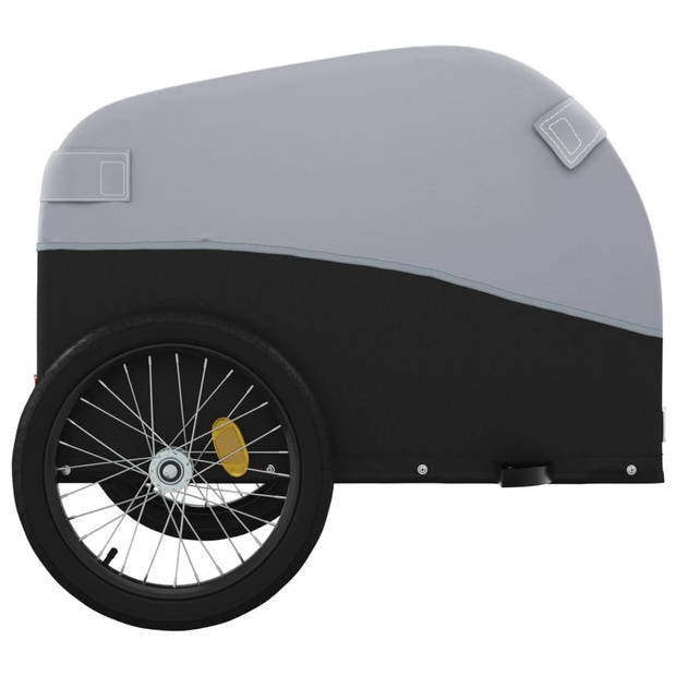 vidaXL Fietstrailer 45 kg ijzer zwart en grijs