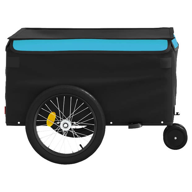 vidaXL Fietstrailer 30 kg ijzer zwart en blauw