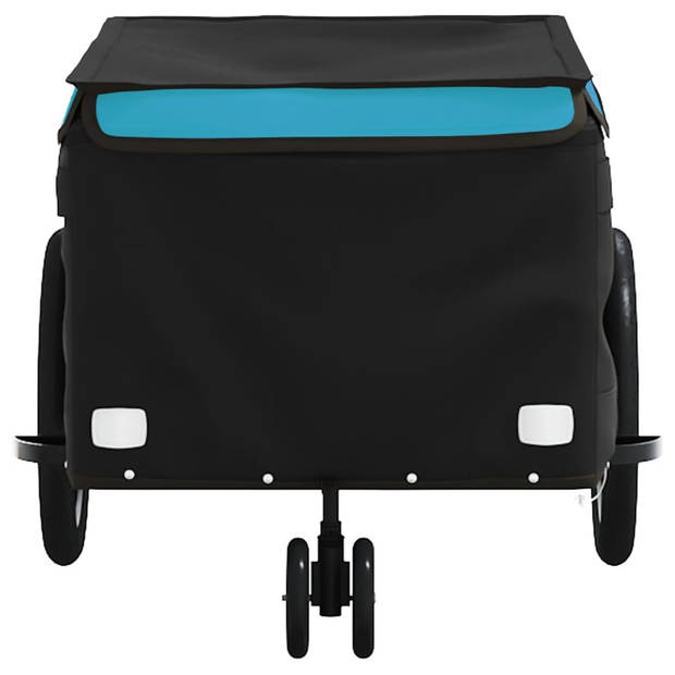 vidaXL Fietstrailer 30 kg ijzer zwart en blauw