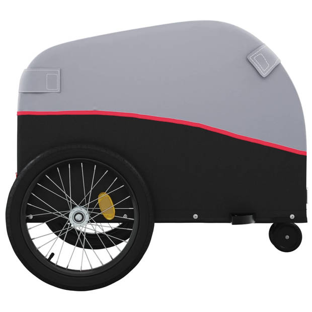 vidaXL Fietstrailer 30 kg ijzer zwart en rood