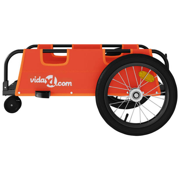 vidaXL Fietstrailer oxford stof en ijzer oranje