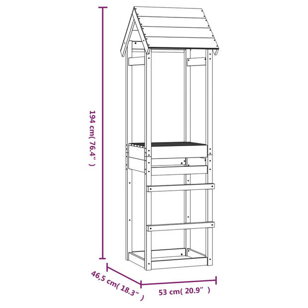 vidaXL Speeltoren 53x46,5x194 cm massief douglashout