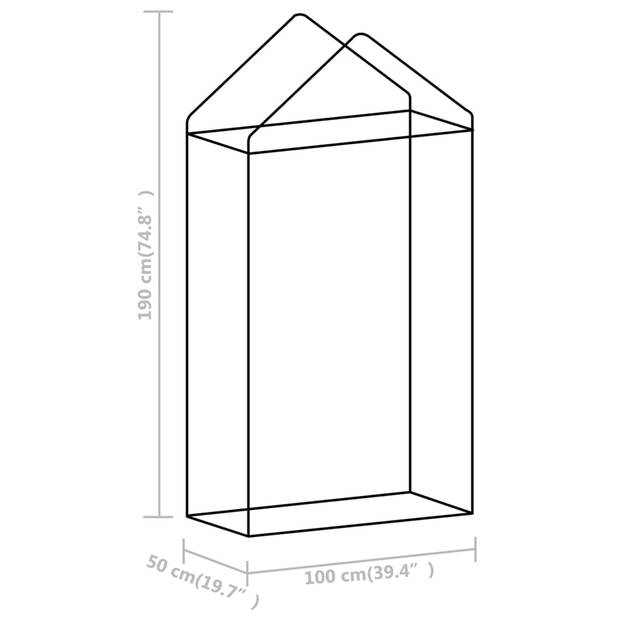 vidaXL Kas met stalen frame 0,5 m² 1x0,5x1,9 m