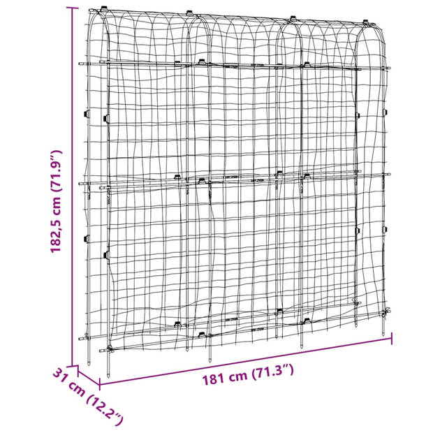 vidaXL Plantenklimrekken 2 st U-frame staal