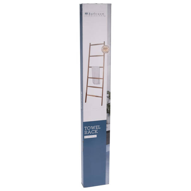 Bathroom Solutions Handdoekenrek ladder met 6 stangen hout naturel