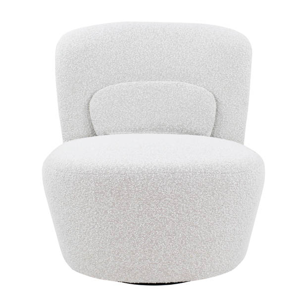 Kick draaifauteuil Jill - Bouclé - Wit