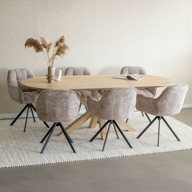 Kick eettafel Alrik - 220cm - Naturel