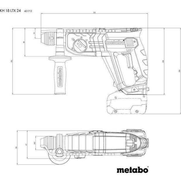 Accuboorhamer - METABO - KH 18 LTX 24 - 18 V - MetaBOX 165 L