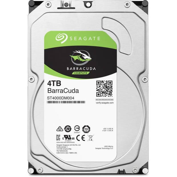 SEAGATE - Interne harde schijf HDD - BarraCuda - 4To - 5.400 RPM - 3.5 (ST4000DM004)