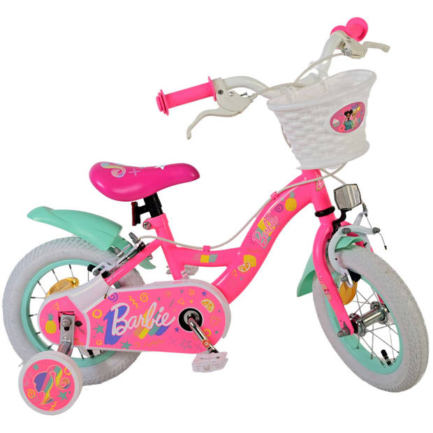 Barbie Kinderfiets - Meisjes - 12 inch - Roze - Twee Handremmen