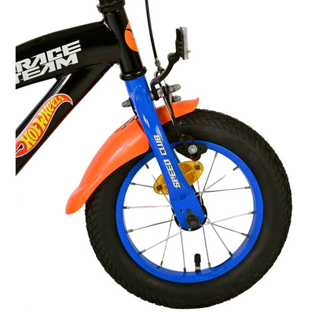 Mattel Jongensfiets Hot Wheels 12 Inch 21,5 cm Jongens Terugtraprem Zwart/Oranje