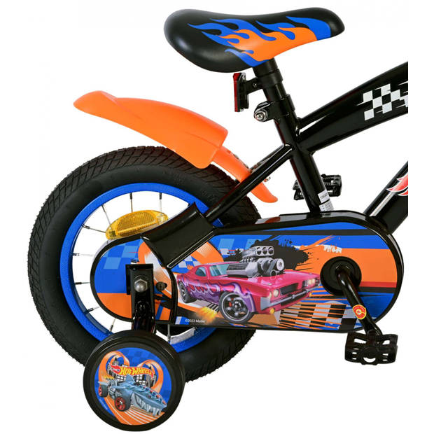 Mattel Jongensfiets Hot Wheels 12 Inch 21,5 cm Jongens Terugtraprem Zwart/Oranje