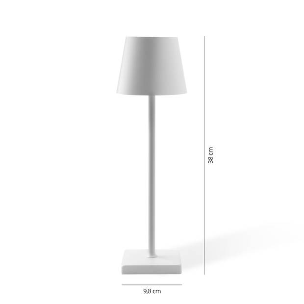 FlinQ Tafellamp Nova - Oplaadbaar - Dimbaar met geheugenstand - 3 lichtstanden - 38cm - Antraciet