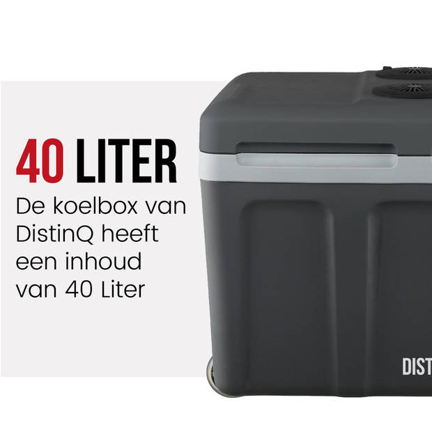 DistinQ Elektrische Koelbox – Koelbox Elektrisch met Verwarmingsfunctie - 12v 230 Volt – 40L -