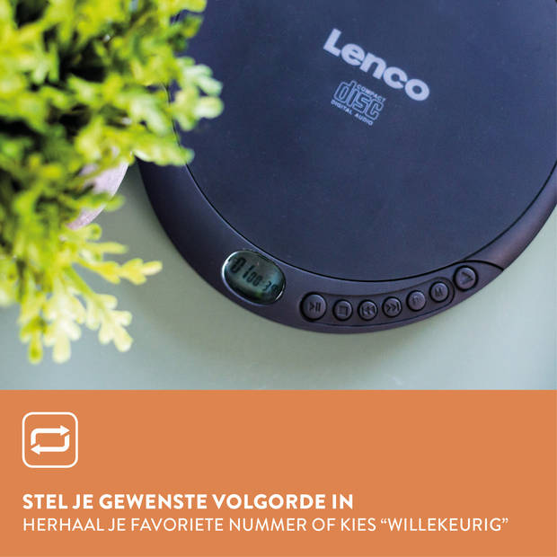 Portable CD speler met oplaadfunctie Lenco Zwart