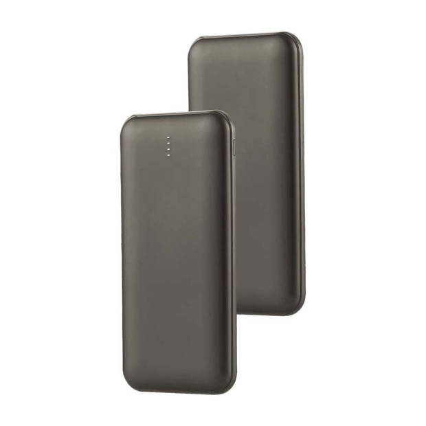 V-TAC VT-3527-G Power Banks met LED-scherm - Grijze behuizing - 10000mAh