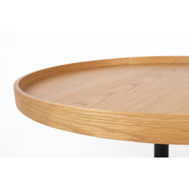 Housecraft Yuri Bijzettafel Rond Hout 70x70 cm (L) Eiken - Bruin