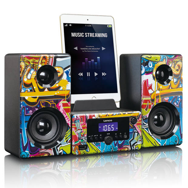 Micro-set met FM Radio, Bluetooth®, USB en AUX ingang Lenco Multi kleuren