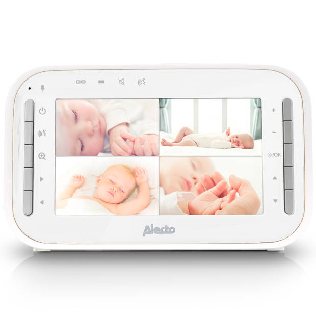 Babyfoon met camera en 4.3" kleurenscherm Alecto Wit-Grijs