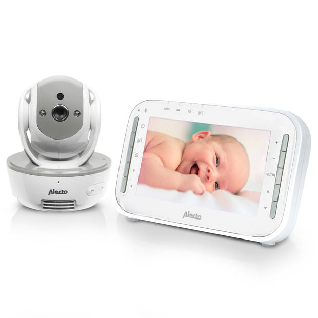 Babyfoon met camera en 4.3" kleurenscherm Alecto Wit-Grijs