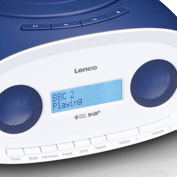 Draagbare DAB+/FM Radio CD-USB-speler Lenco Blauw-Wit
