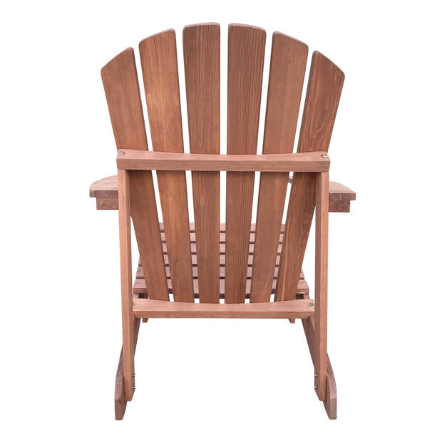 AXI Carmen Adirondackstoel van hout in bruin Houten tuinstoel / loungestoel voor 1 persoon met armleuningen & hoge