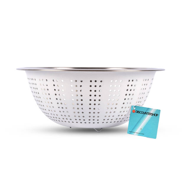 White Aluminum Kitchen Colander 28 cm Length 28 cm Width 11 cm Height 1 piece High-Quality Stainless Steel